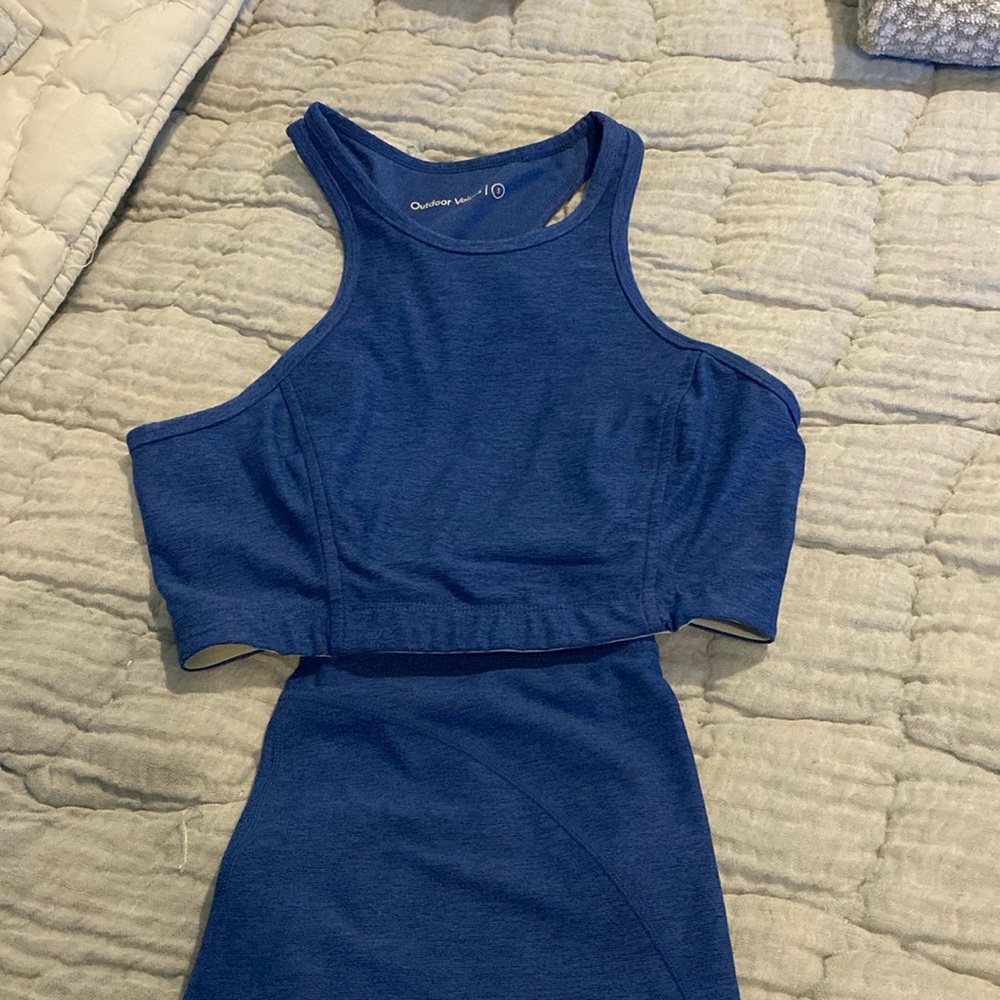 Outdoor Voices blue size small warm up 7/8 legging and bra set